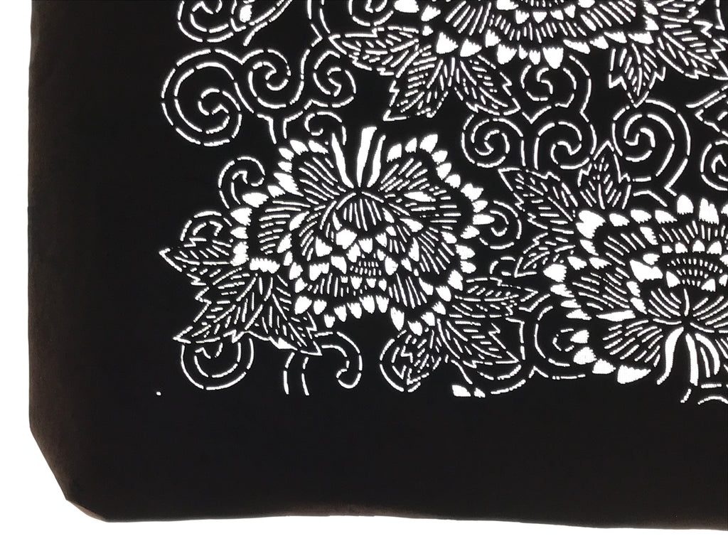 Antique Japanese Katagami Paper Kimono Stencil Butterfly Peony Flower Botan A770