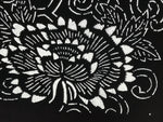 Antique Japanese Katagami Paper Kimono Stencil Butterfly Peony Flower Botan A770