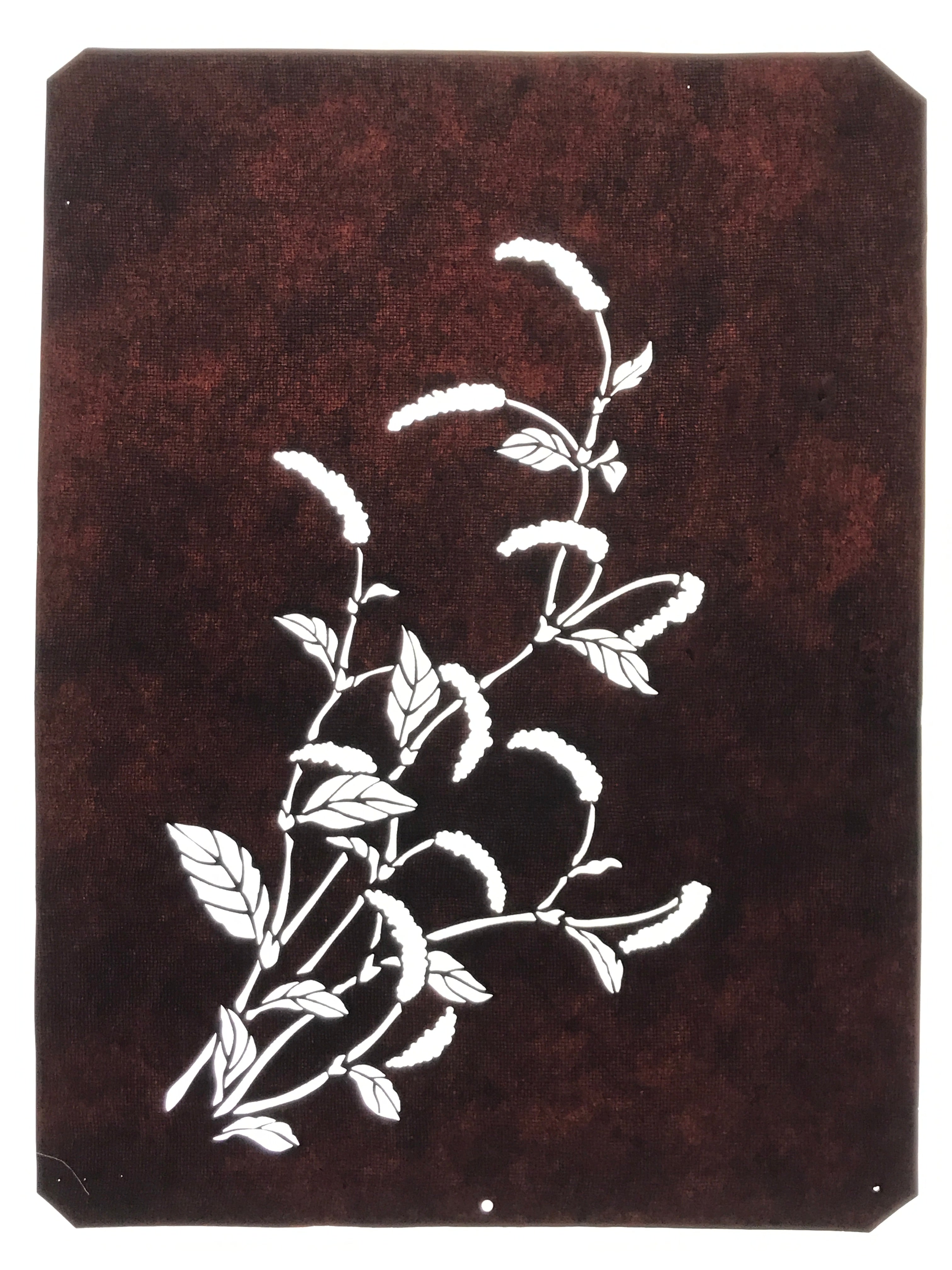 Antique Japanese Katagami Paper Kimono Stencil Chenille Plant Benihimonoki A801