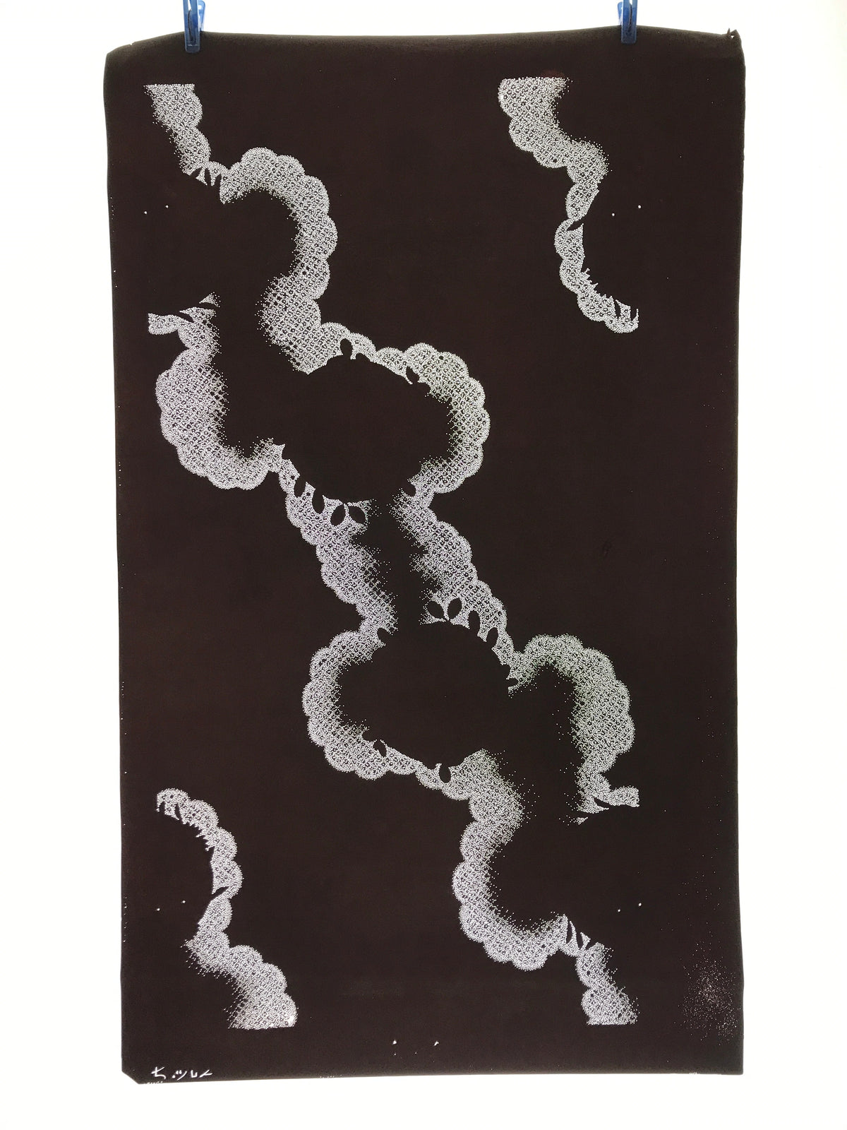 Antique Japanese Katagami Paper Kimono Stencil Decorative Background Design C893