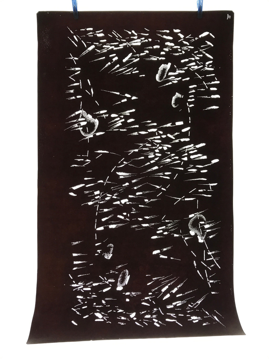 Antique Japanese Katagami Paper Kimono Stencil Katazome Abstract Pattern C903