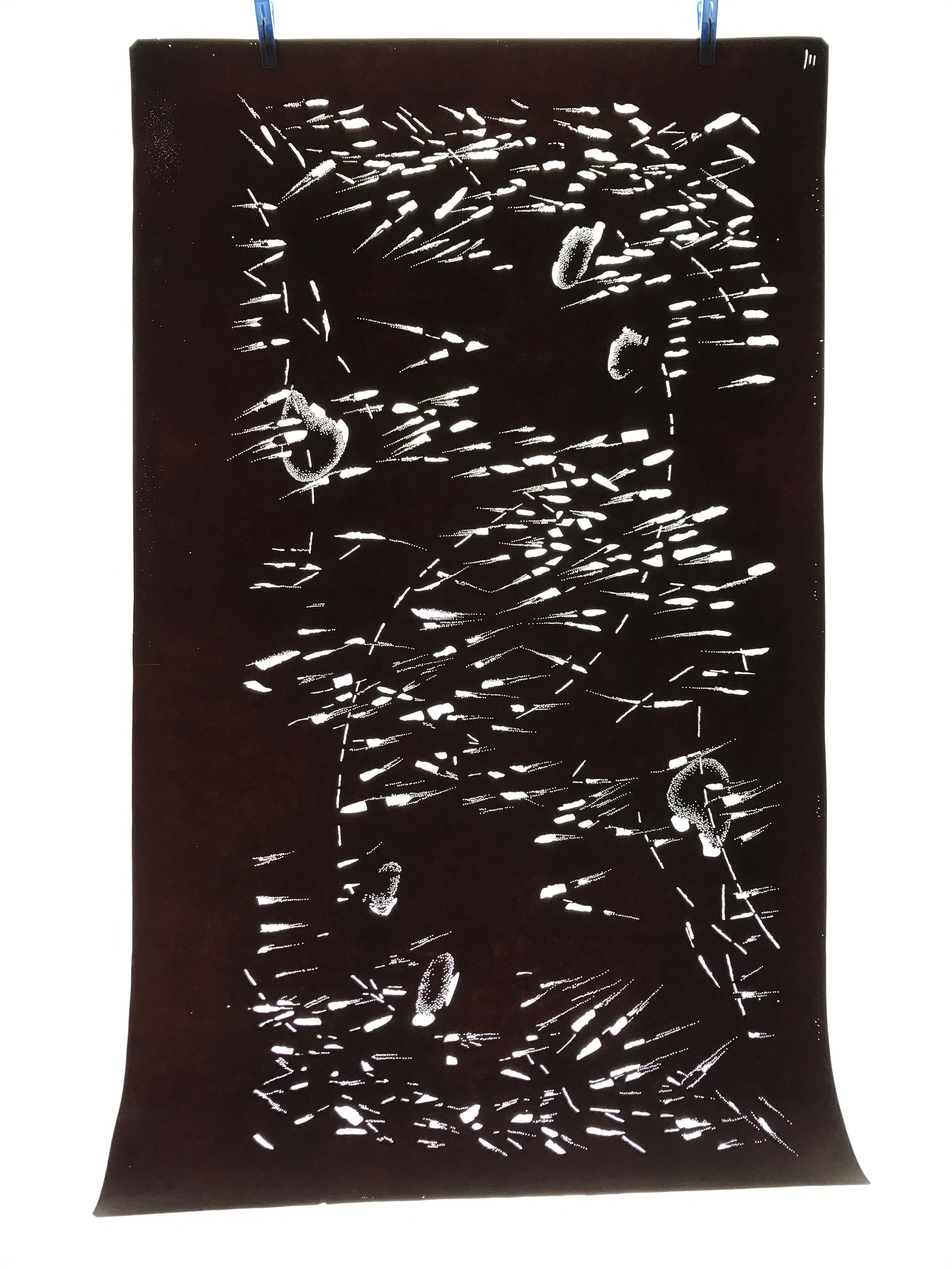 Antique Japanese Katagami Paper Kimono Stencil Katazome Abstract Pattern C903