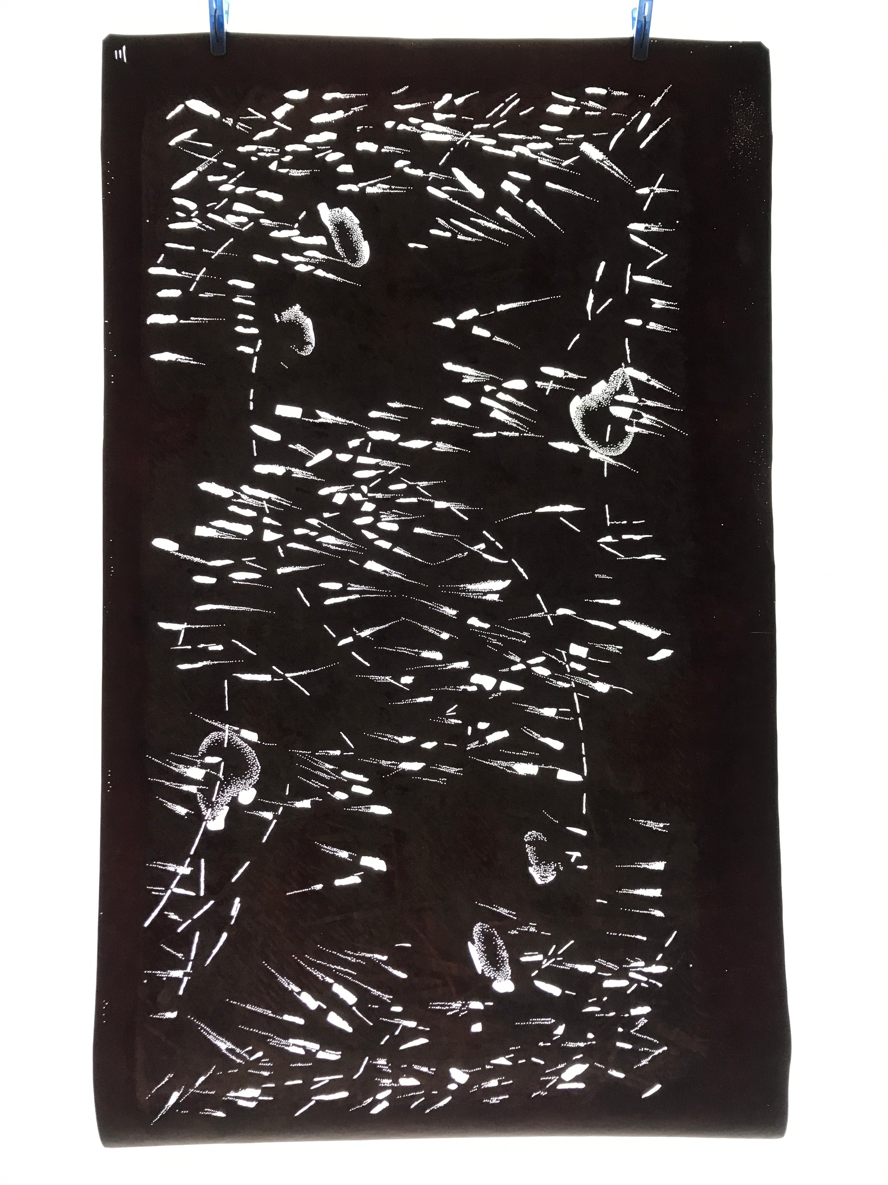 Antique Japanese Katagami Paper Kimono Stencil Katazome Abstract Pattern C903