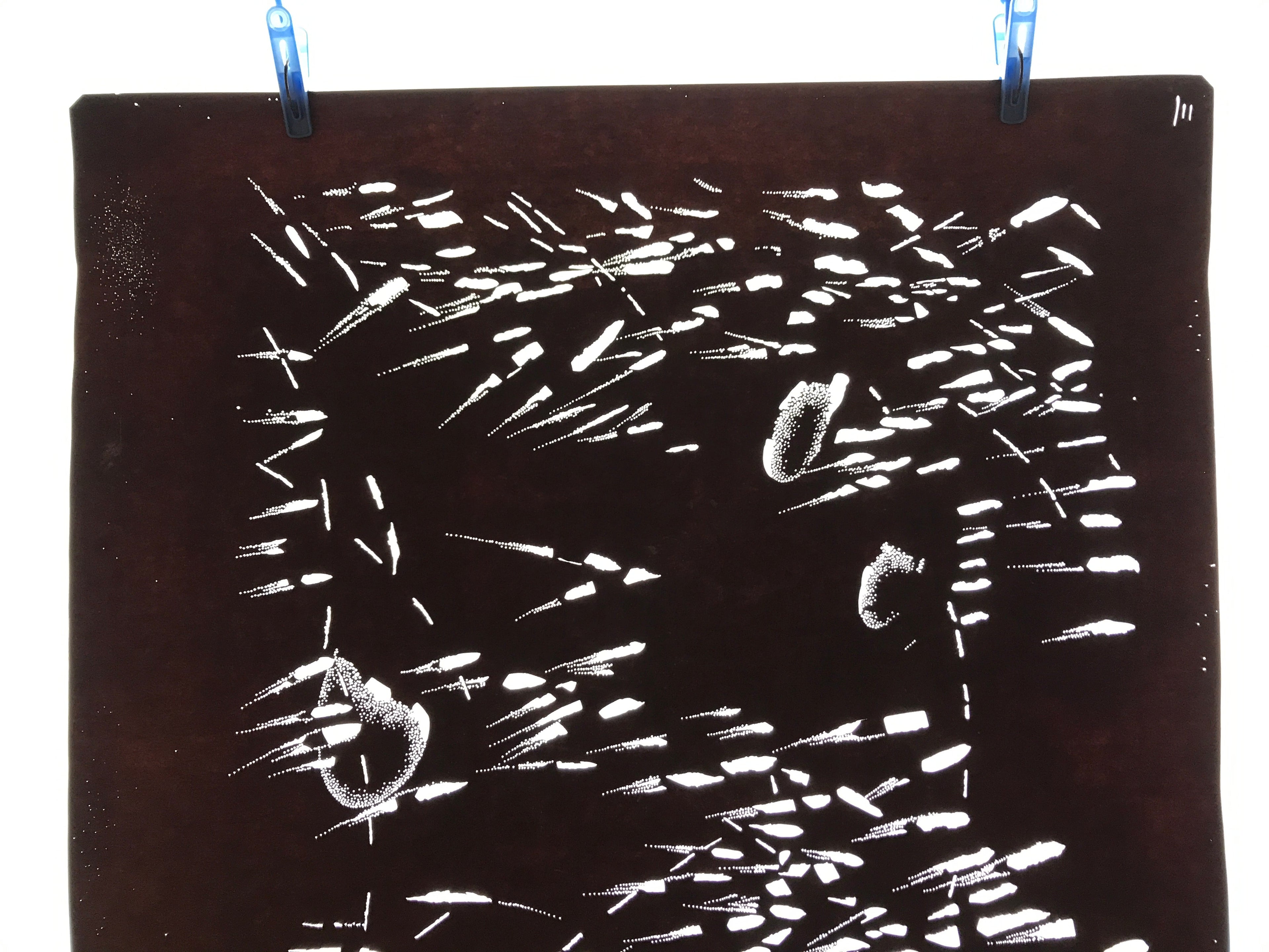 Antique Japanese Katagami Paper Kimono Stencil Katazome Abstract Pattern C903
