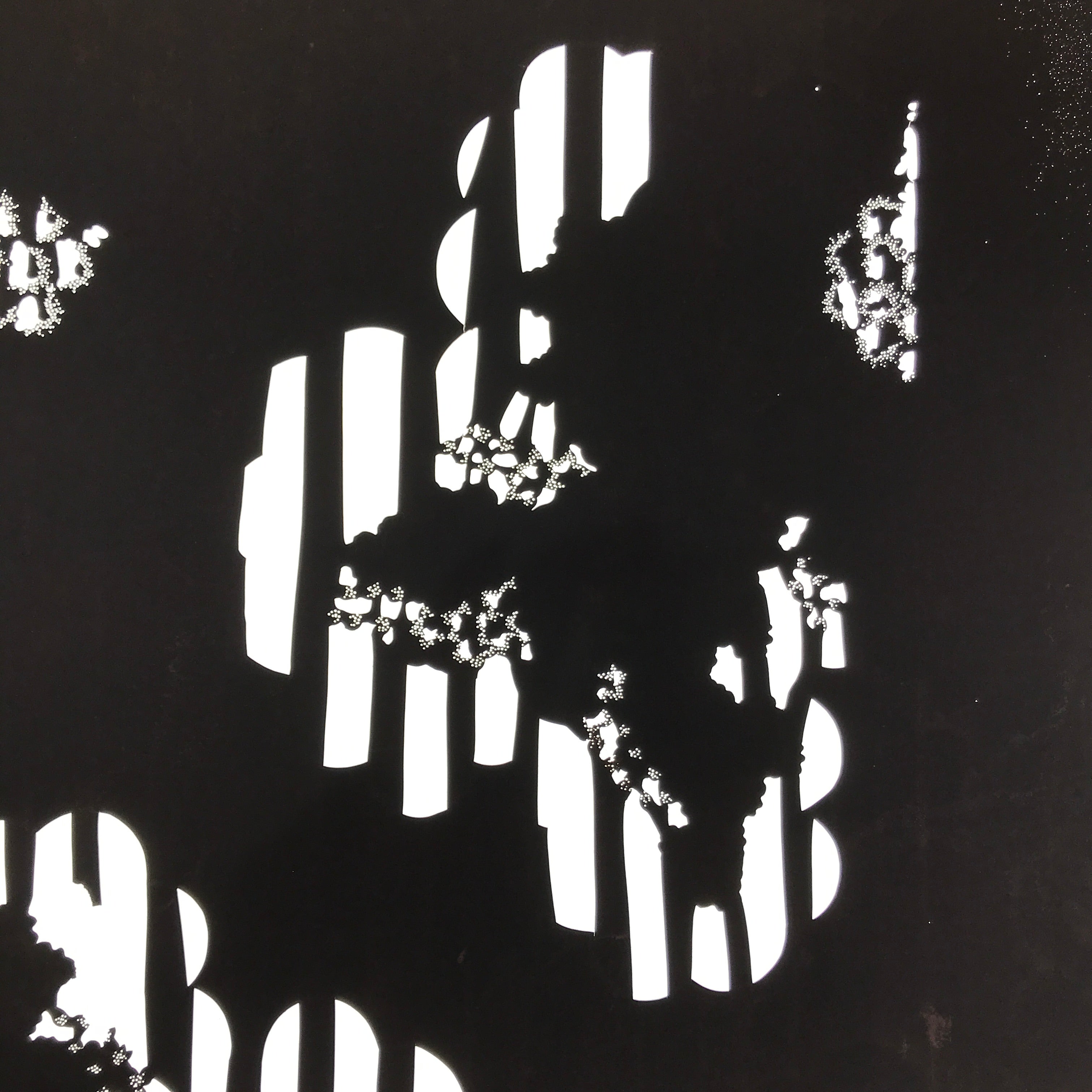 Antique Japanese Katagami Paper Kimono Stencil Katazome Background Floral C923