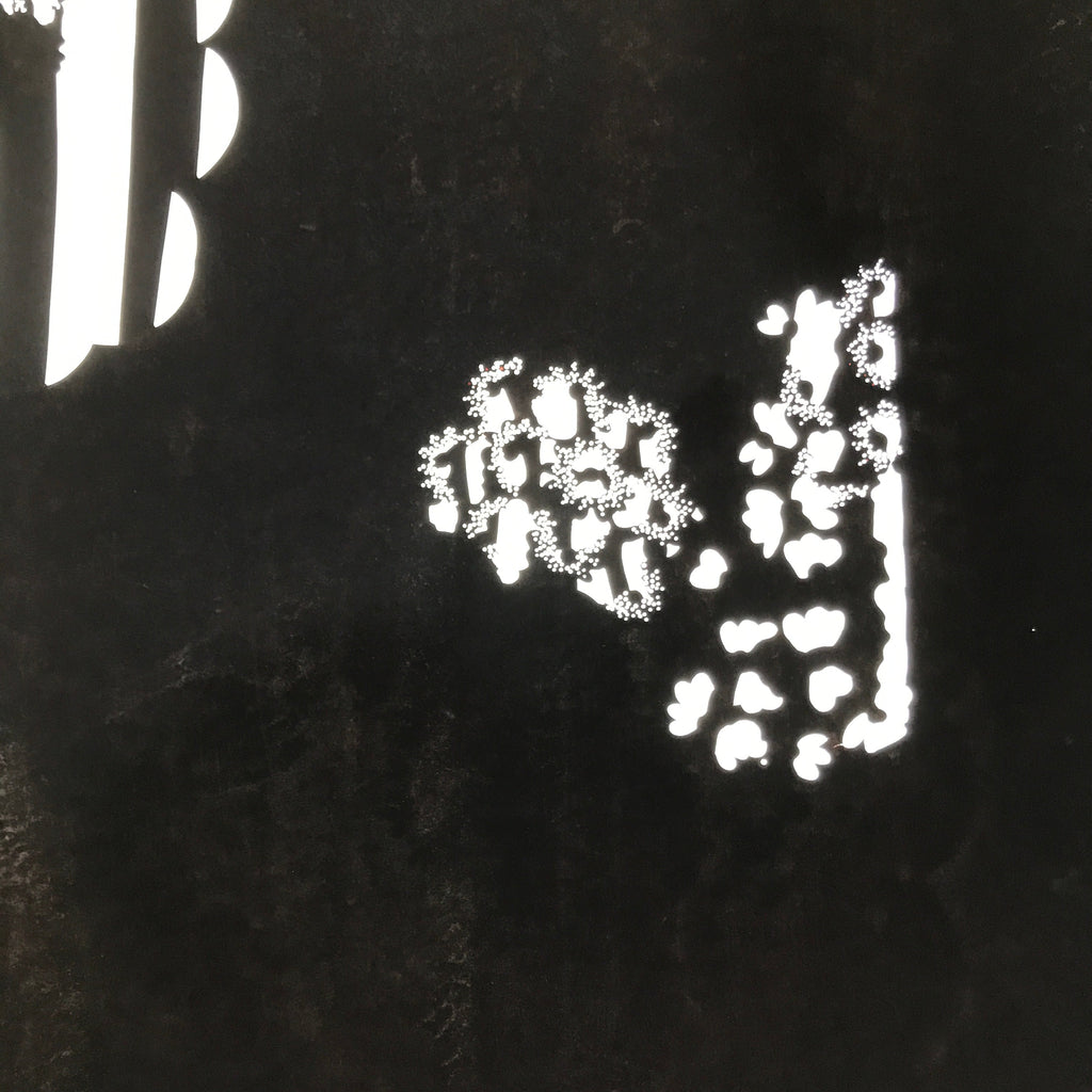 Antique Japanese Katagami Paper Kimono Stencil Katazome Background Floral C923