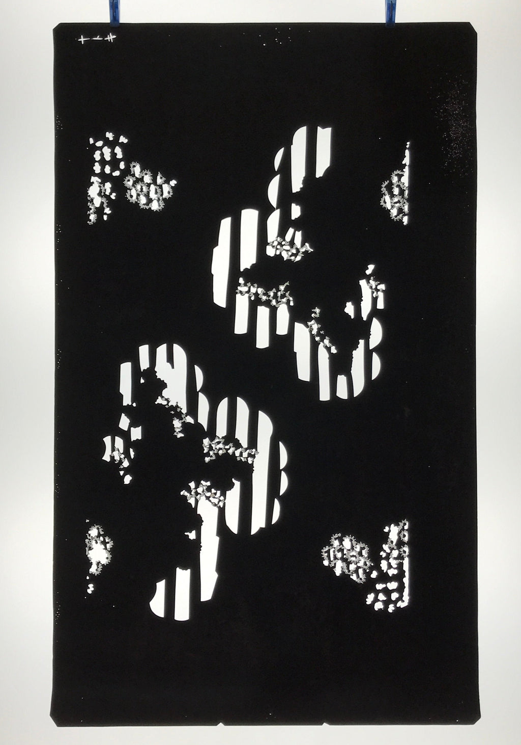 Antique Japanese Katagami Paper Kimono Stencil Katazome Background Floral C923