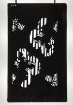 Antique Japanese Katagami Paper Kimono Stencil Katazome Background Floral C923