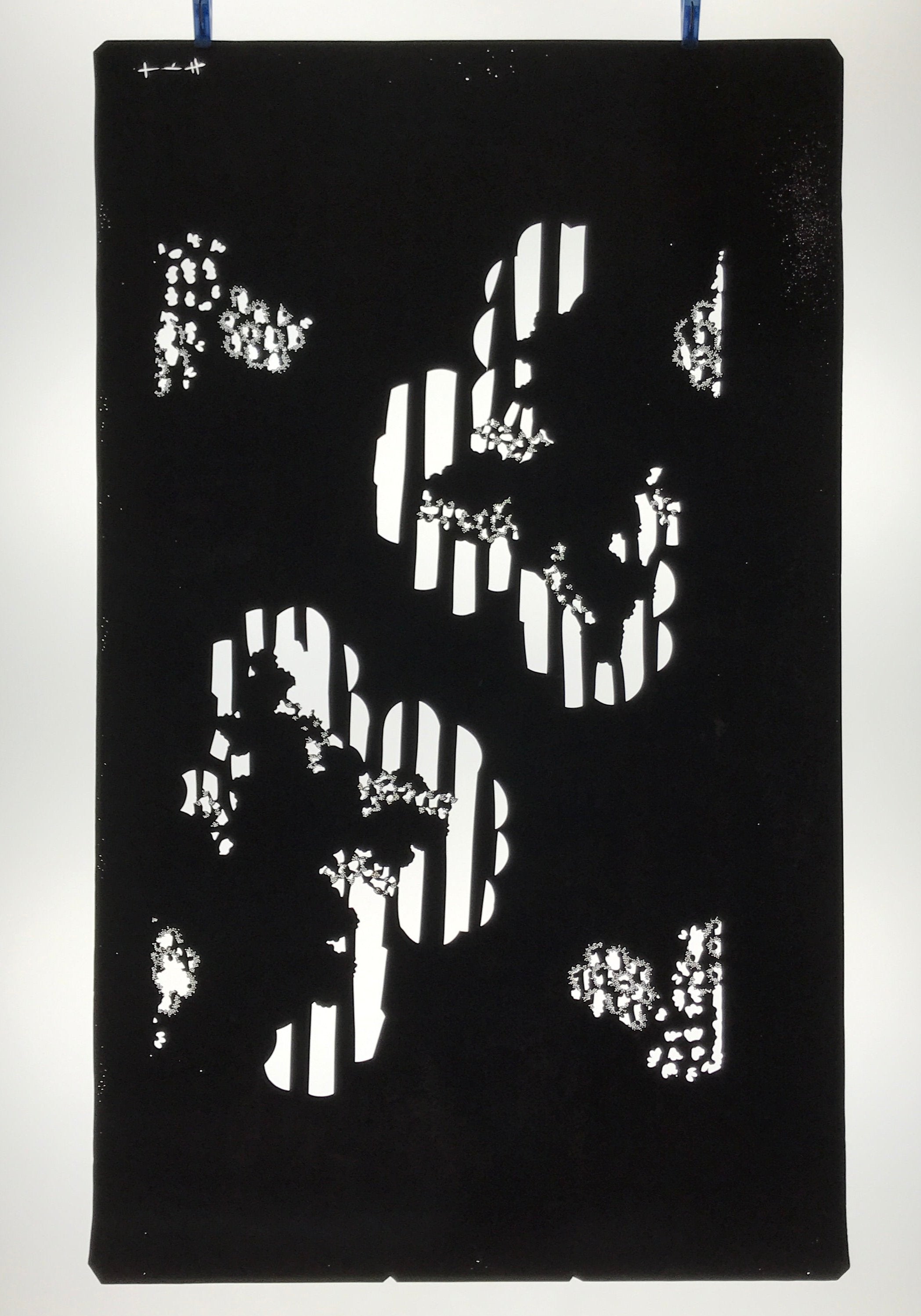 Antique Japanese Katagami Paper Kimono Stencil Katazome Background Floral C923