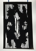 Antique Japanese Katagami Paper Kimono Stencil Katazome Background Floral C928
