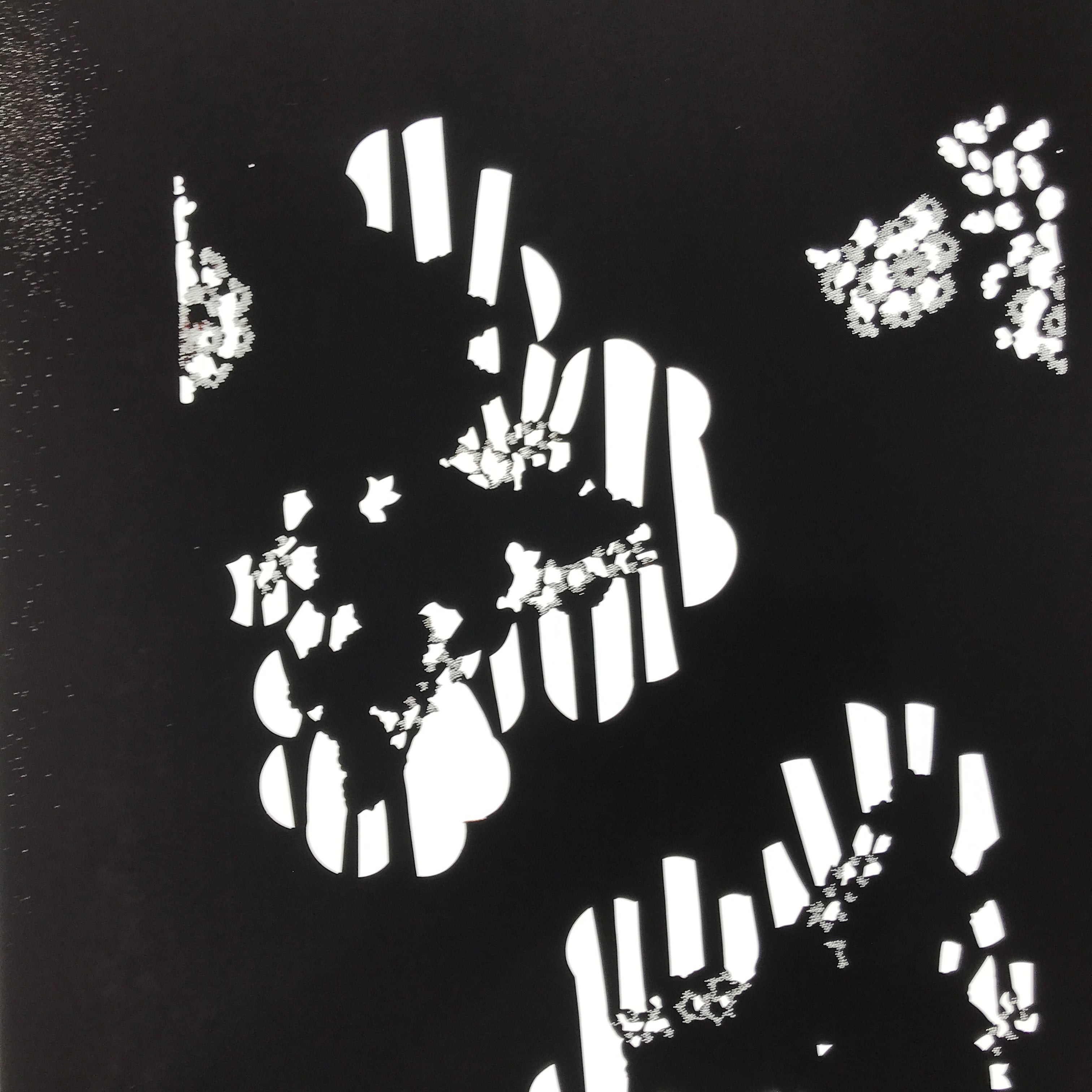 Antique Japanese Katagami Paper Kimono Stencil Katazome Background Floral C929