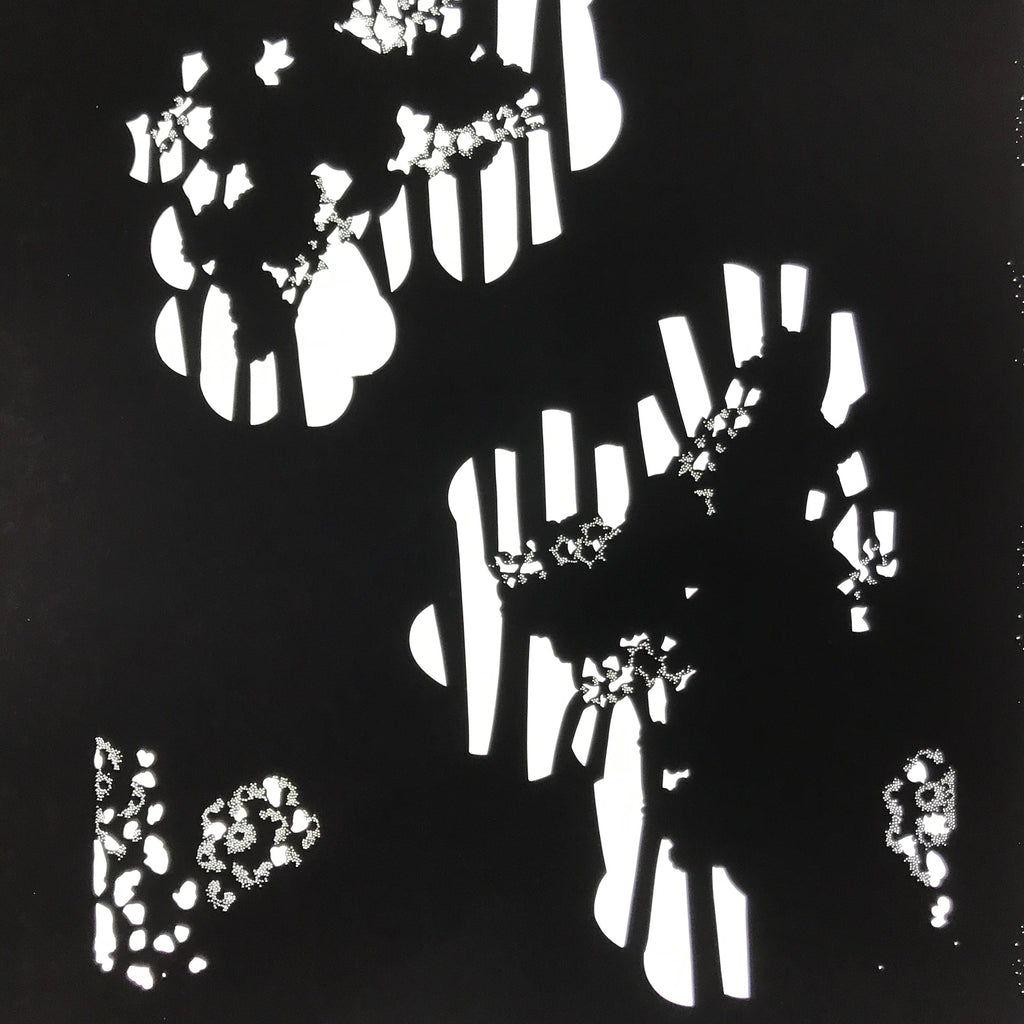 Antique Japanese Katagami Paper Kimono Stencil Katazome Background Floral C929