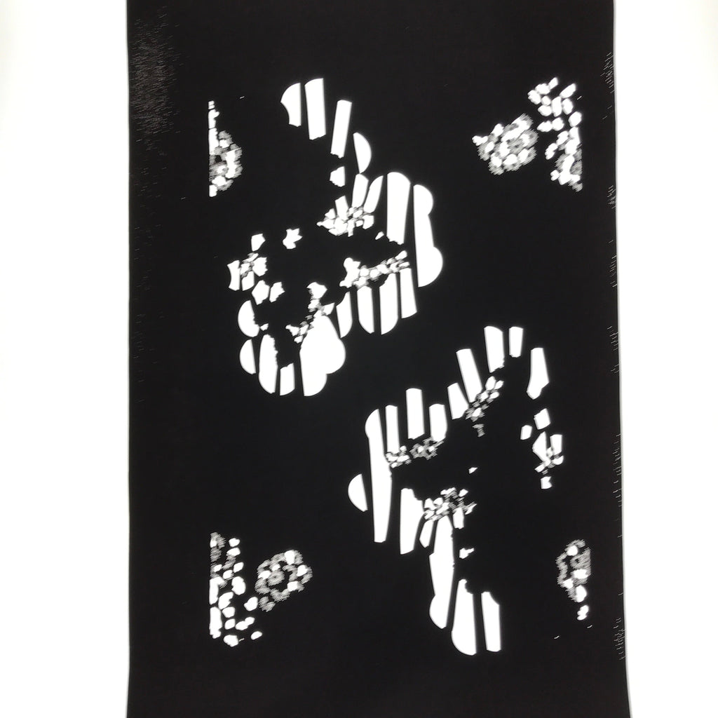 Antique Japanese Katagami Paper Kimono Stencil Katazome Background Floral C929