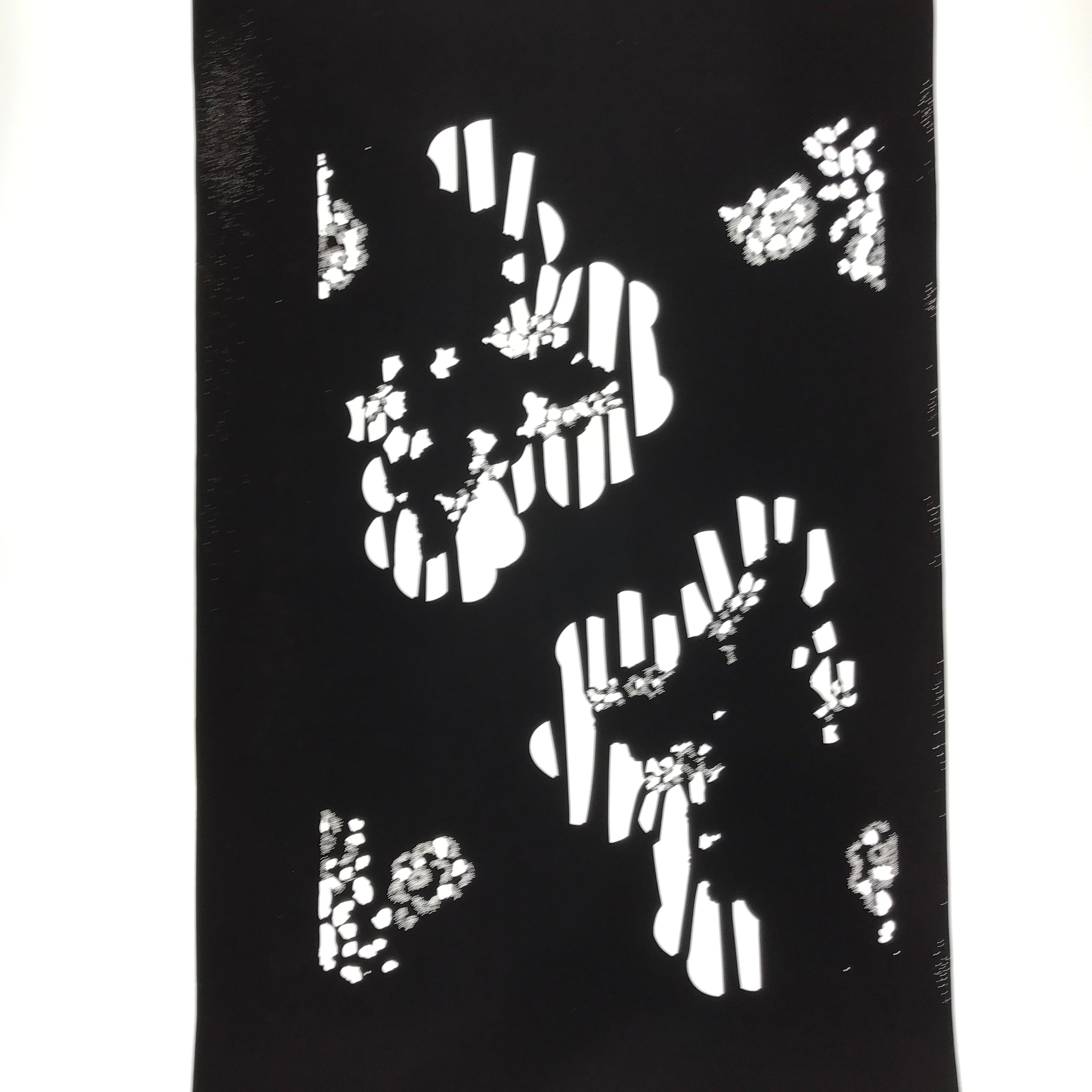 Antique Japanese Katagami Paper Kimono Stencil Katazome Background Floral C929