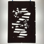 Antique Japanese Katagami Paper Kimono Stencil Katazome Background Floral C940