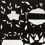 Antique Japanese Katagami Paper Kimono Stencil Katazome Background Leaves C941