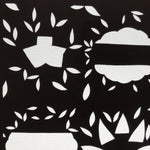 Antique Japanese Katagami Paper Kimono Stencil Katazome Background Leaves C941