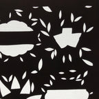 Antique Japanese Katagami Paper Kimono Stencil Katazome Background Leaves C941
