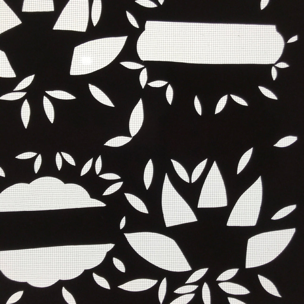 Antique Japanese Katagami Paper Kimono Stencil Katazome Background Leaves C941