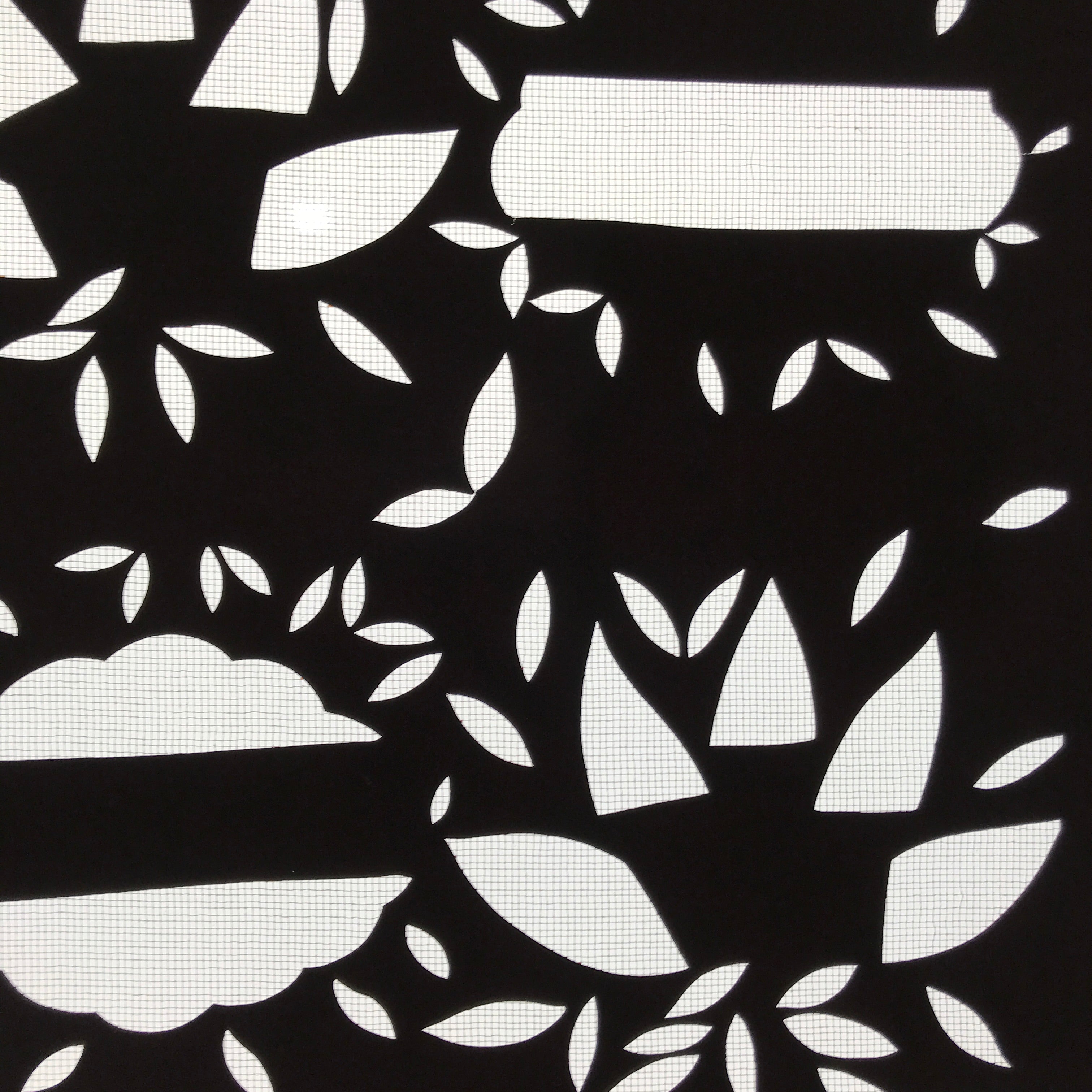 Antique Japanese Katagami Paper Kimono Stencil Katazome Background Leaves C941