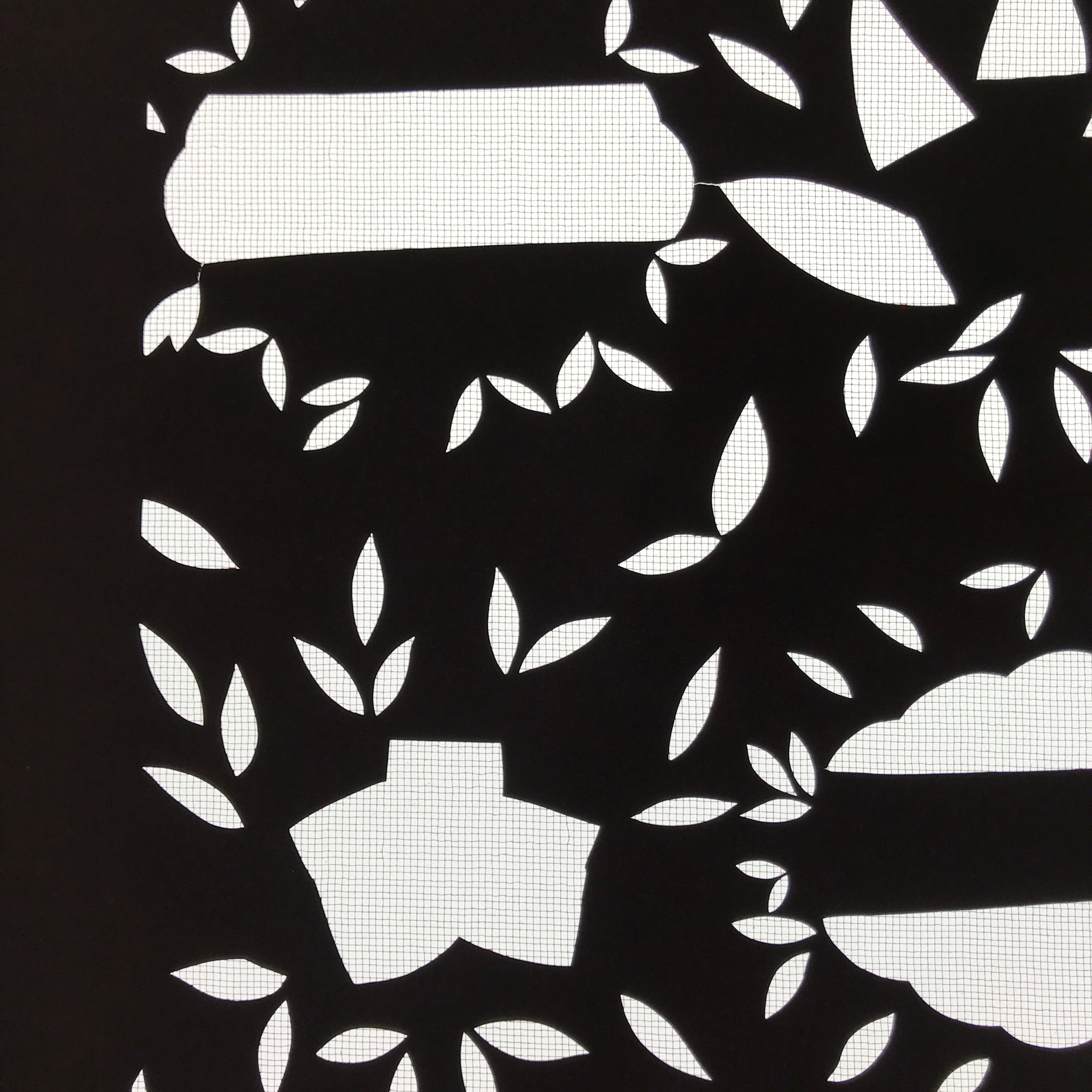 Antique Japanese Katagami Paper Kimono Stencil Katazome Background Leaves C941
