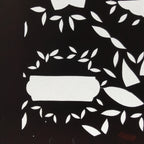 Antique Japanese Katagami Paper Kimono Stencil Katazome Background Leaves C941