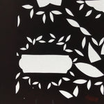 Antique Japanese Katagami Paper Kimono Stencil Katazome Background Leaves C941