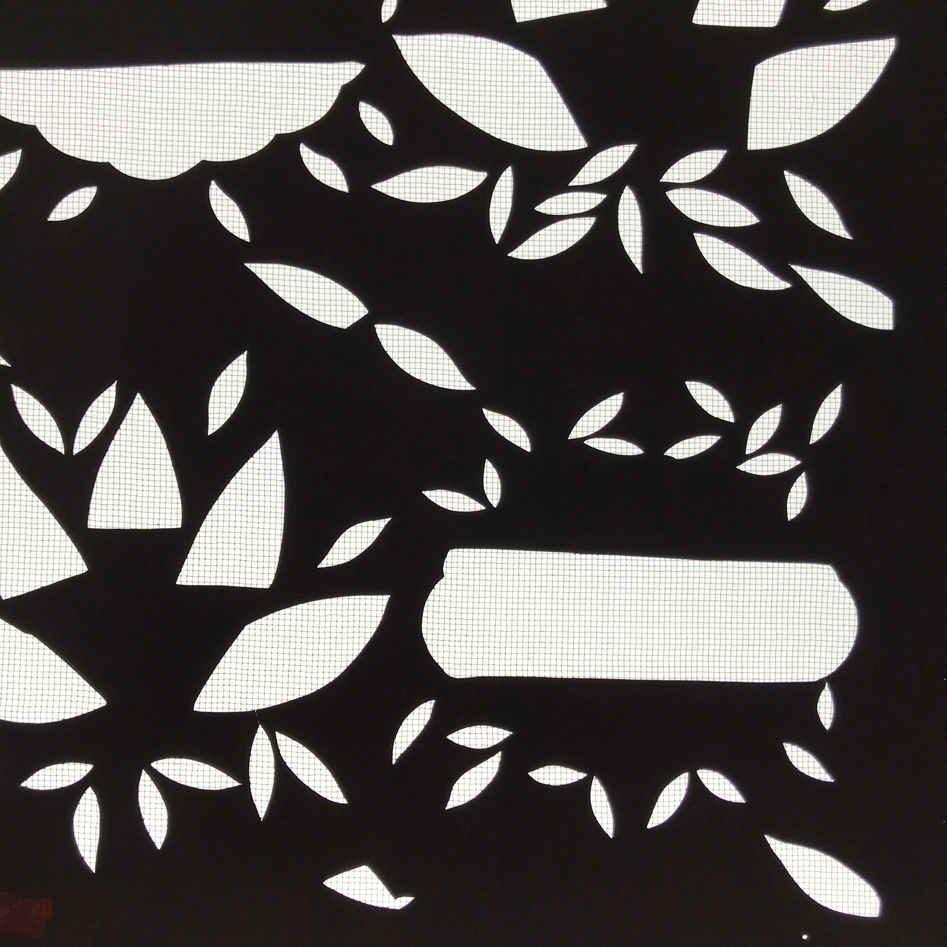 Antique Japanese Katagami Paper Kimono Stencil Katazome Background Leaves C941