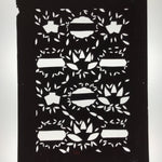 Antique Japanese Katagami Paper Kimono Stencil Katazome Background Leaves C941