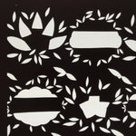 Antique Japanese Katagami Paper Kimono Stencil Katazome Background Leaves C943