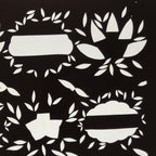 Antique Japanese Katagami Paper Kimono Stencil Katazome Background Leaves C943