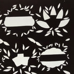 Antique Japanese Katagami Paper Kimono Stencil Katazome Background Leaves C943