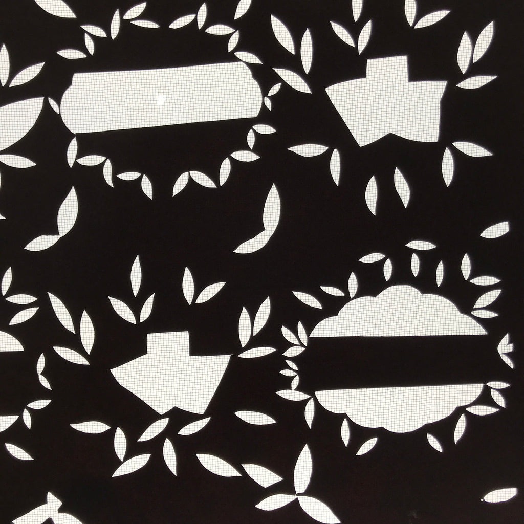 Antique Japanese Katagami Paper Kimono Stencil Katazome Background Leaves C943