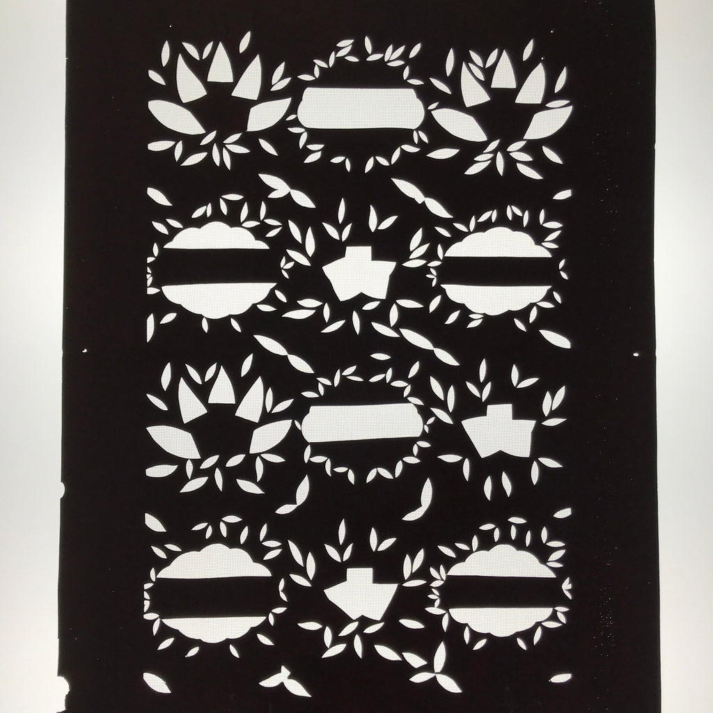 Antique Japanese Katagami Paper Kimono Stencil Katazome Background Leaves C943