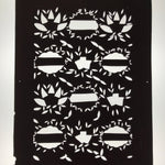 Antique Japanese Katagami Paper Kimono Stencil Katazome Background Leaves C943