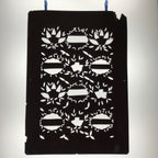 Antique Japanese Katagami Paper Kimono Stencil Katazome Background Leaves C943