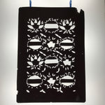 Antique Japanese Katagami Paper Kimono Stencil Katazome Background Leaves C943