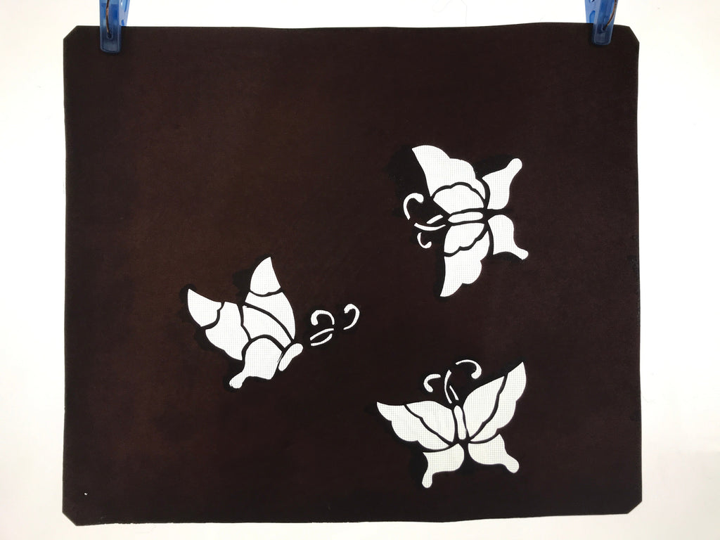 Antique Japanese Katagami Paper Kimono Stencil Katazome Butterflies A668