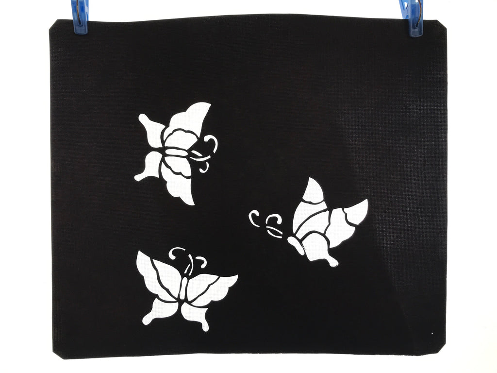 Antique Japanese Katagami Paper Kimono Stencil Katazome Butterflies A668