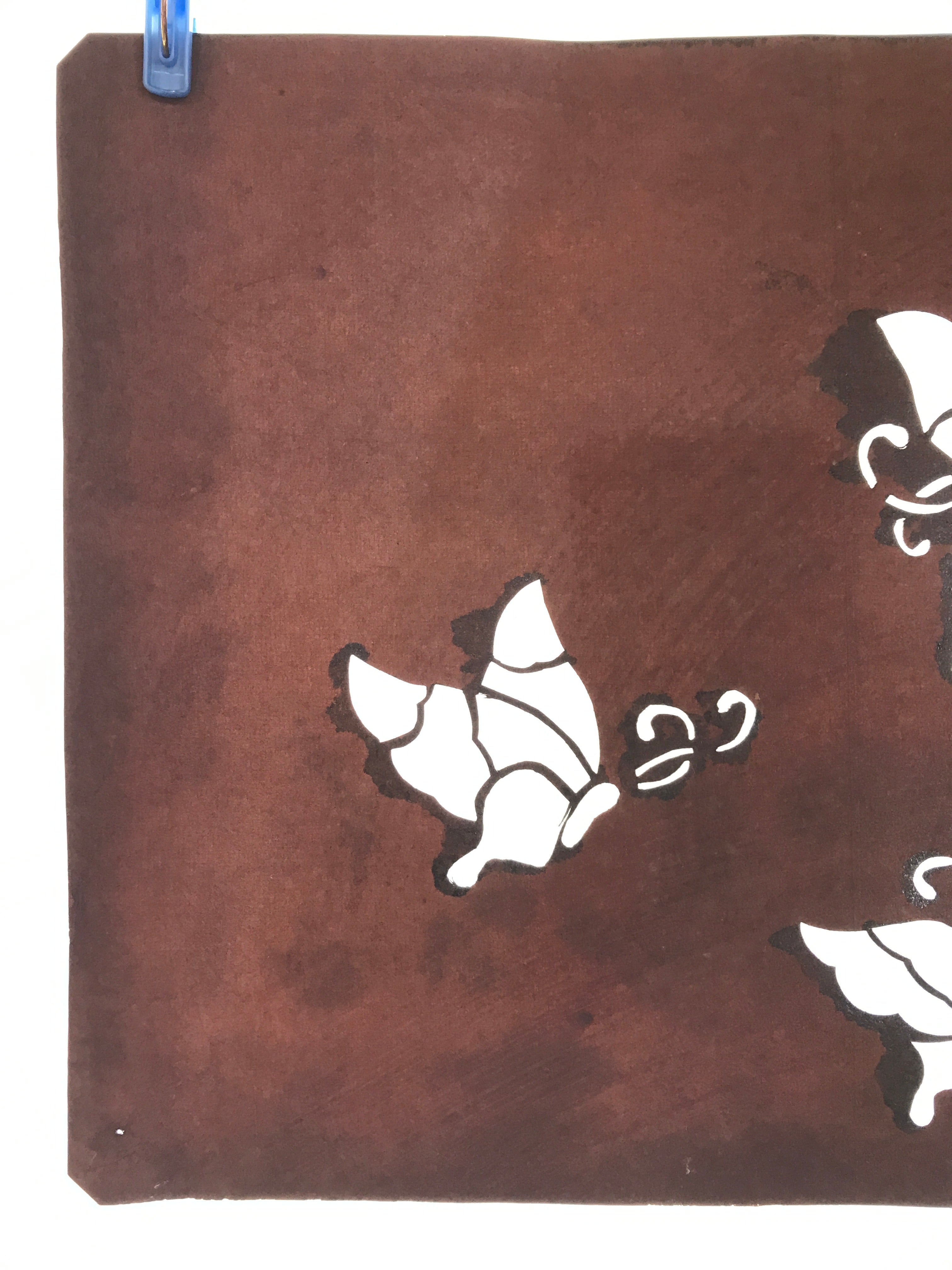 Antique Japanese Katagami Paper Kimono Stencil Katazome Butterflies A668