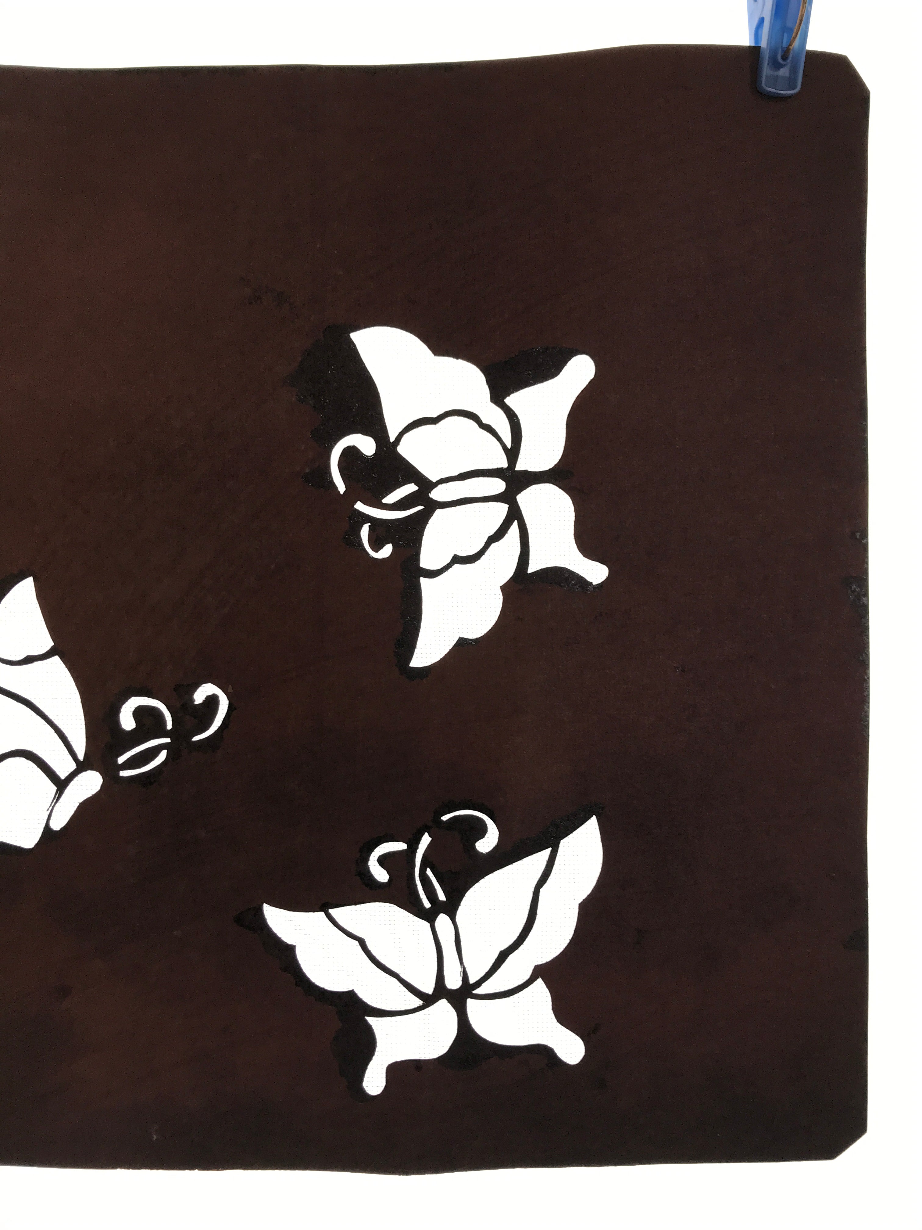 Antique Japanese Katagami Paper Kimono Stencil Katazome Butterflies A668
