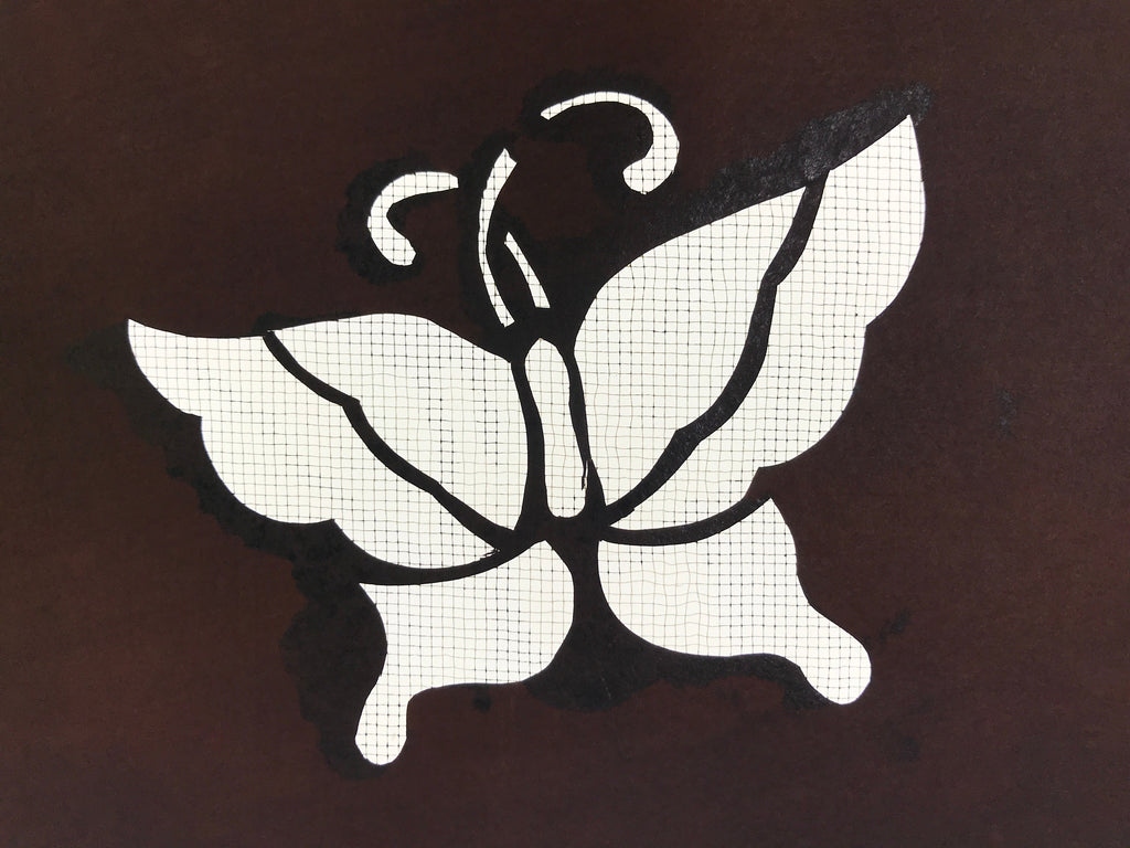 Antique Japanese Katagami Paper Kimono Stencil Katazome Butterflies A668