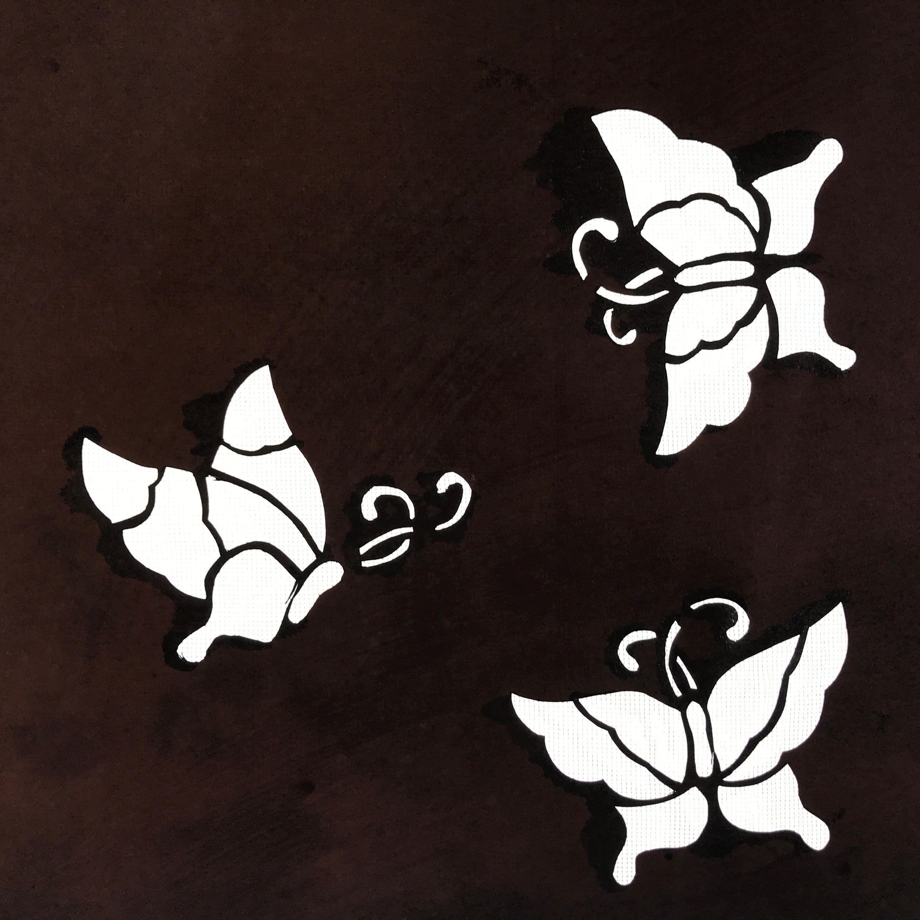 Antique Japanese Katagami Paper Kimono Stencil Katazome Butterflies A668