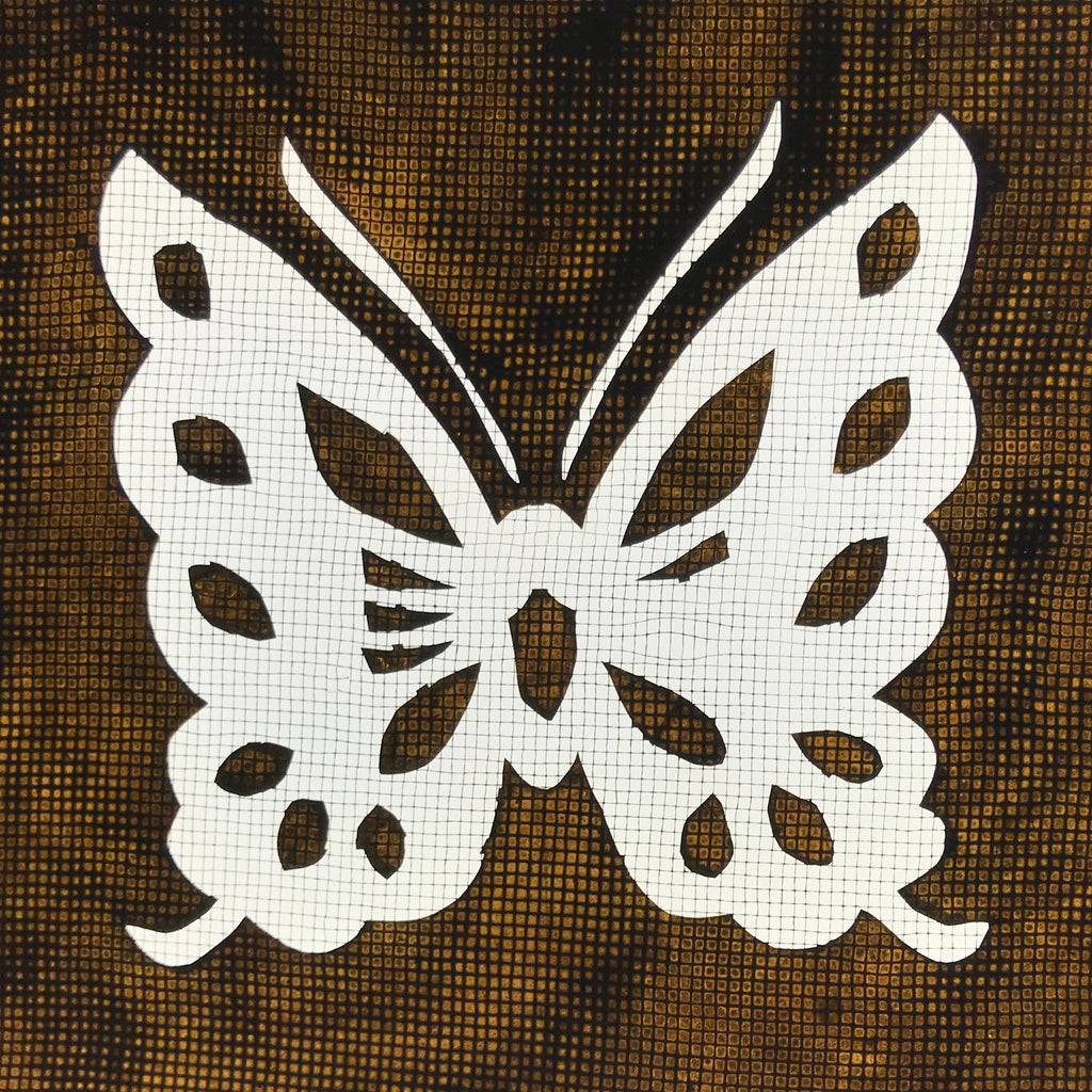 Antique Japanese Katagami Paper Kimono Stencil Katazome Butterfly Chouchou A759