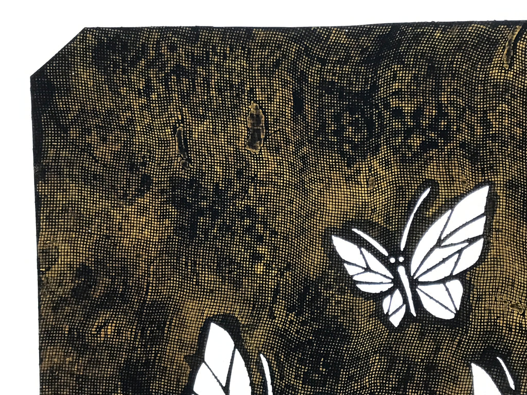 Antique Japanese Katagami Paper Kimono Stencil Katazome Butterfly Chouchou A764