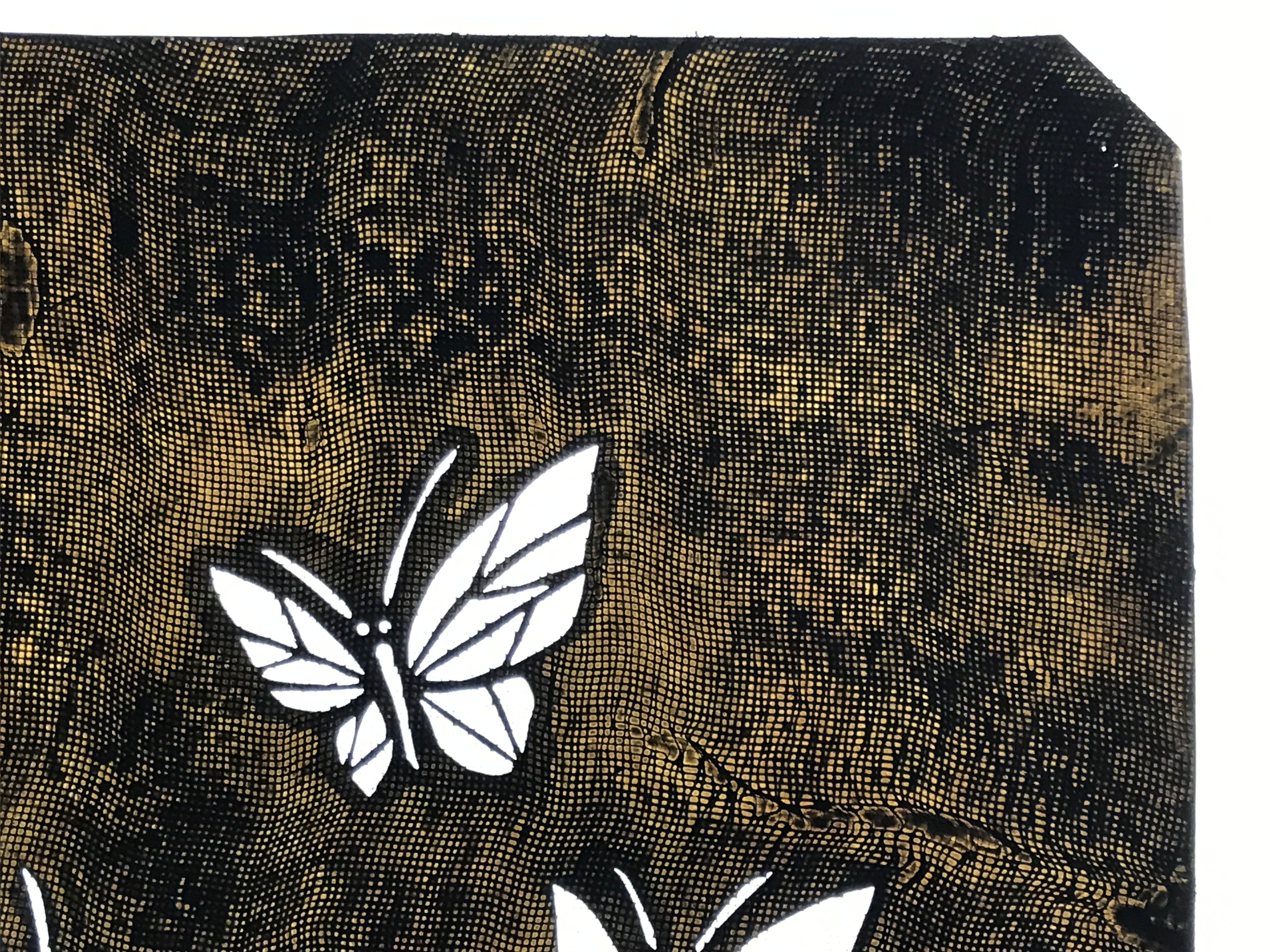 Antique Japanese Katagami Paper Kimono Stencil Katazome Butterfly Chouchou A764