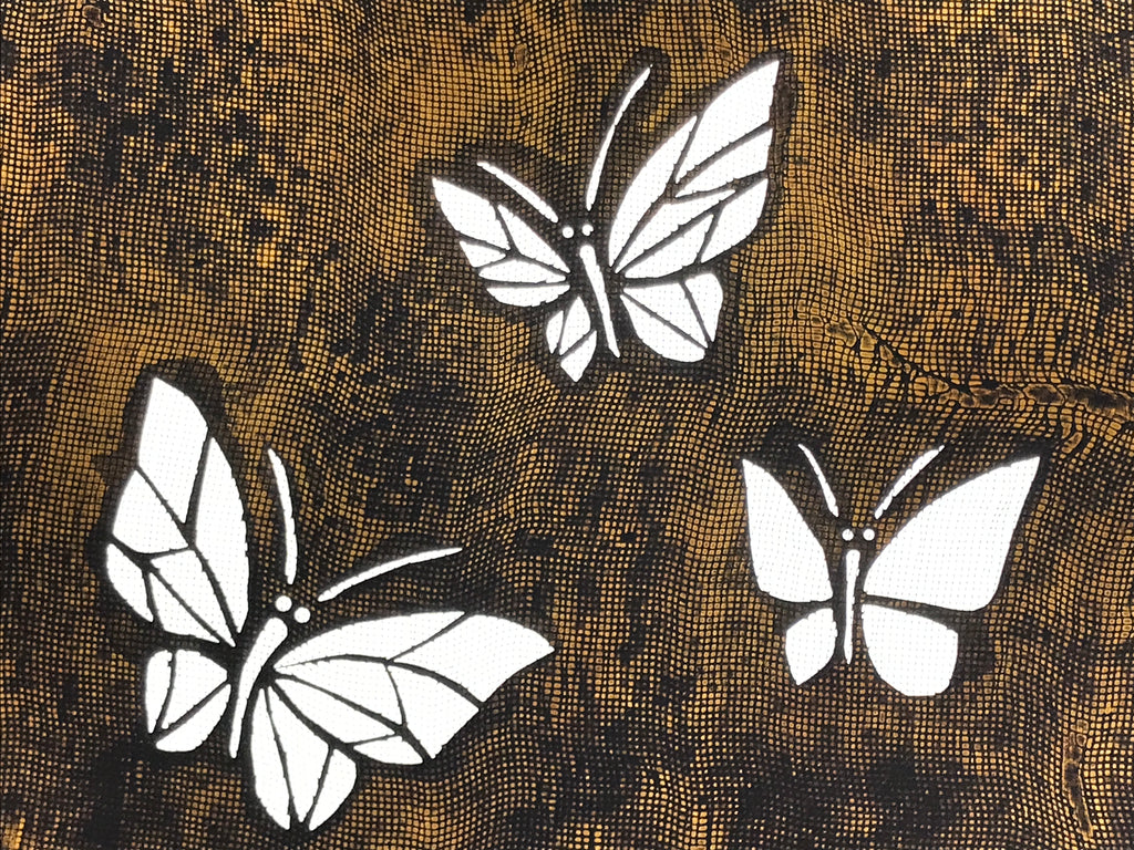 Antique Japanese Katagami Paper Kimono Stencil Katazome Butterfly Chouchou A764