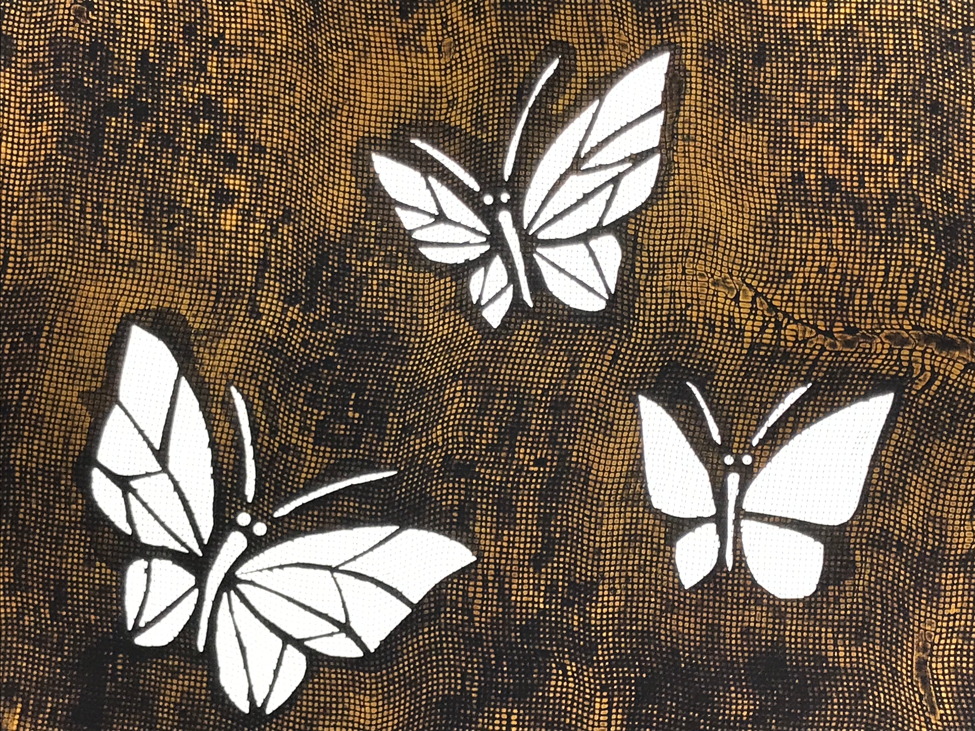 Antique Japanese Katagami Paper Kimono Stencil Katazome Butterfly Chouchou A764