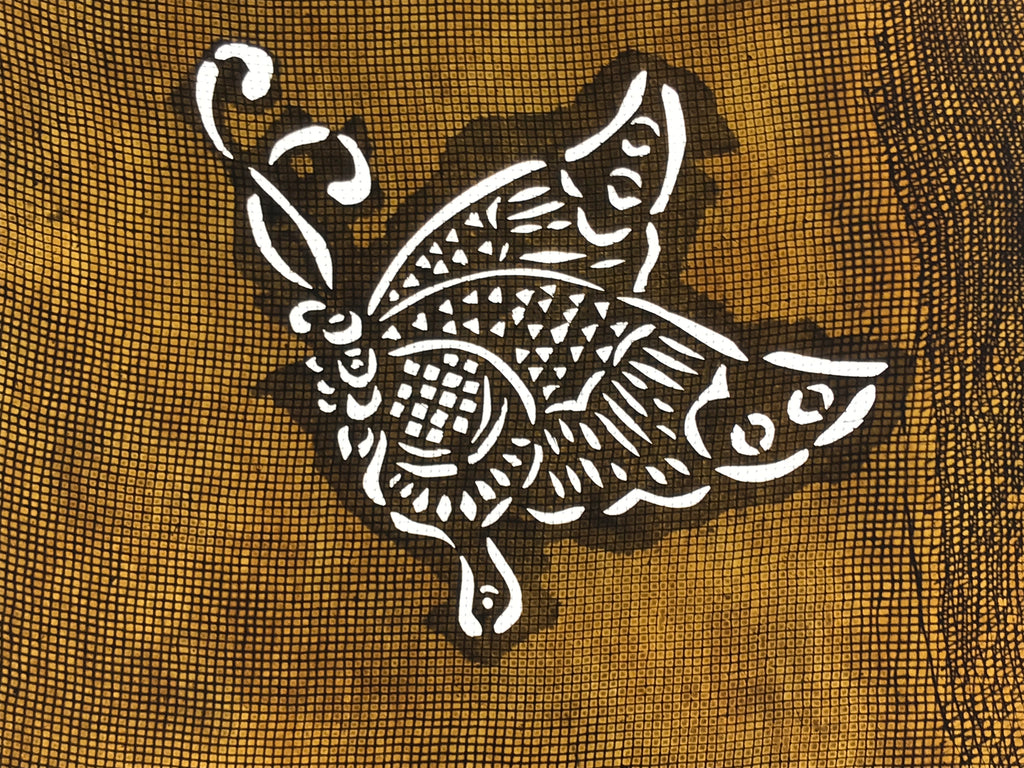 Antique Japanese Katagami Paper Kimono Stencil Katazome Butterfly Design A778