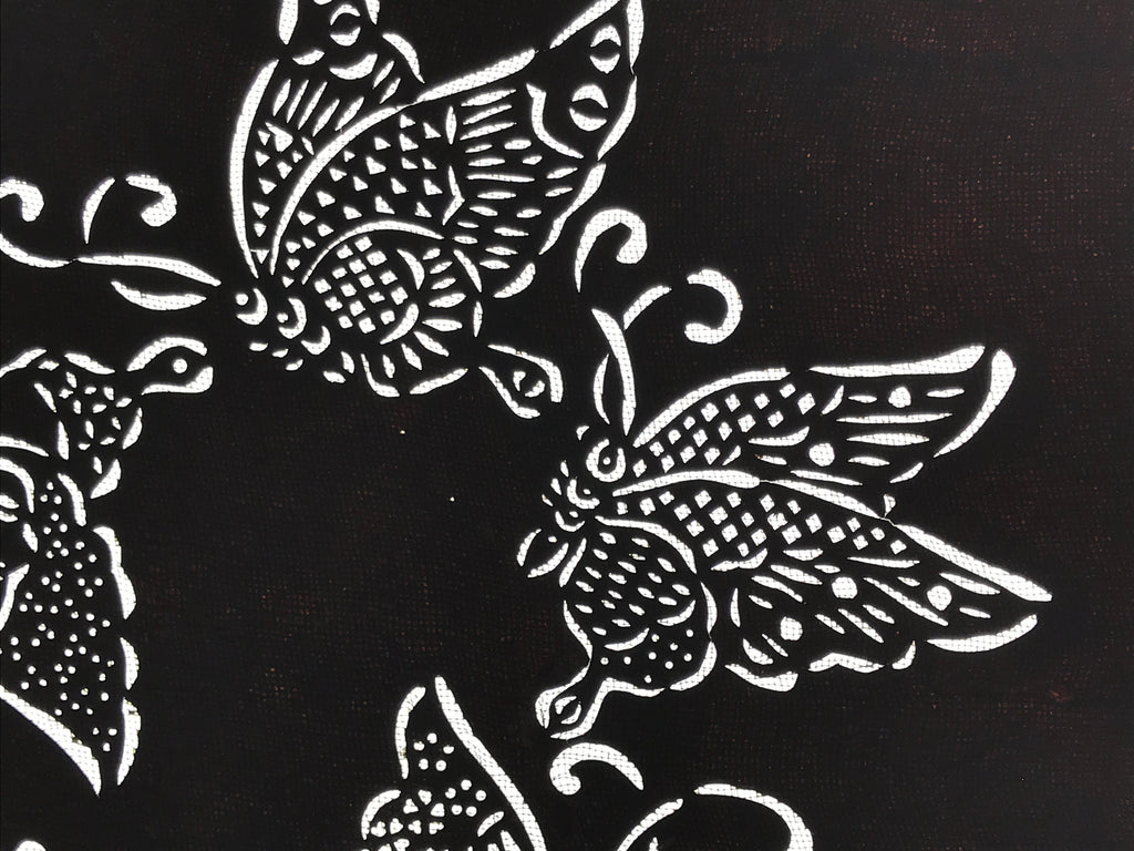 Antique Japanese Katagami Paper Kimono Stencil Katazome Butterfly Design A779